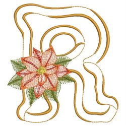 Christmas Poinsettia Alphabet 18(Md) machine embroidery designs