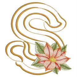 Christmas Poinsettia Alphabet 19(Md) machine embroidery designs