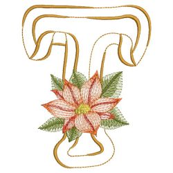 Christmas Poinsettia Alphabet 20(Lg) machine embroidery designs
