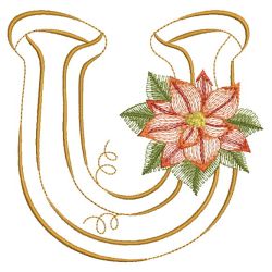 Christmas Poinsettia Alphabet 21(Md) machine embroidery designs