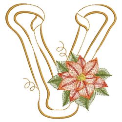 Christmas Poinsettia Alphabet 22(Lg) machine embroidery designs