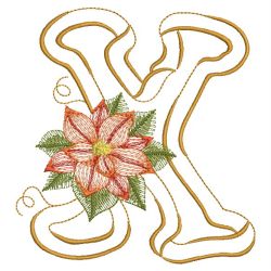 Christmas Poinsettia Alphabet 24(Lg) machine embroidery designs