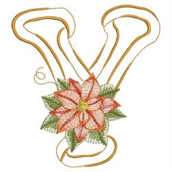 Christmas Poinsettia Alphabet 25(Md) machine embroidery designs