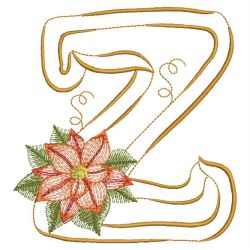 Christmas Poinsettia Alphabet 26(Sm) machine embroidery designs