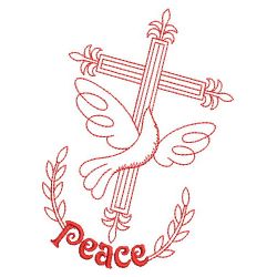 Redwork Dove Of Peace 05(Lg)