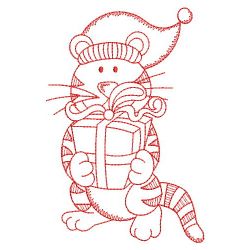 Redwork Christmas Tiger(Md) machine embroidery designs
