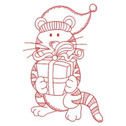 Redwork Christmas Tiger 01(Sm) machine embroidery designs