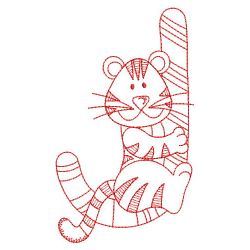 Redwork Christmas Tiger 02(Sm)