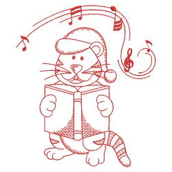 Redwork Christmas Tiger 04(Md) machine embroidery designs