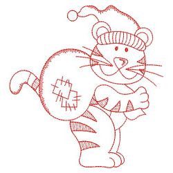 Redwork Christmas Tiger 05(Md)