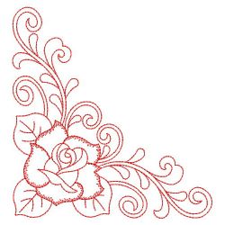 Redwork Rose Decor 02(Md) machine embroidery designs