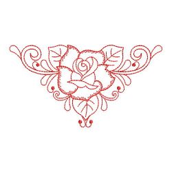 Redwork Rose Decor 04(Sm) machine embroidery designs