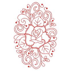 Redwork Rose Decor 05(Md) machine embroidery designs