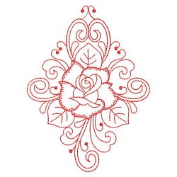 Redwork Rose Decor 06(Md) machine embroidery designs