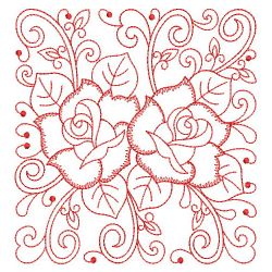 Redwork Rose Decor 08(Md) machine embroidery designs