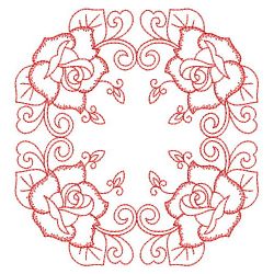 Redwork Rose Decor 10(Md) machine embroidery designs