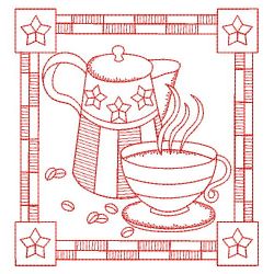 Redwork Coffee Break 05(Lg) machine embroidery designs