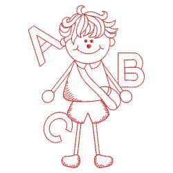 Redwork School Kids 04(Lg) machine embroidery designs