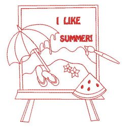 Redwork Summer Fun 02(Lg) machine embroidery designs