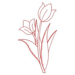 Redwork Tulips 01(Md) machine embroidery designs