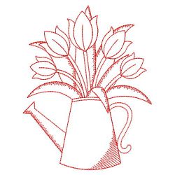 Redwork Tulips 04(Sm) machine embroidery designs
