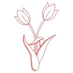 Redwork Tulips 06(Md) machine embroidery designs