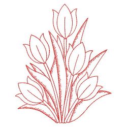 Redwork Tulips 10(Lg) machine embroidery designs