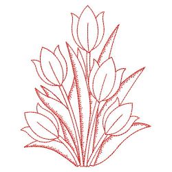 Redwork Tulips 10(Sm) machine embroidery designs