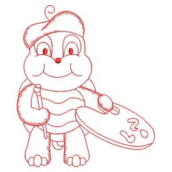 Redwork Cute Turtle 01(Md) machine embroidery designs