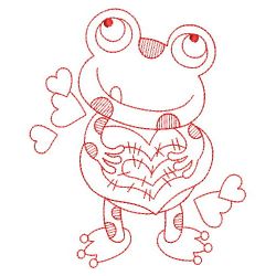 Redwork Valentine Frog(Md) machine embroidery designs