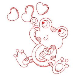 Redwork Valentine Frog 02(Sm) machine embroidery designs