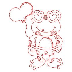 Redwork Valentine Frog 04(Md) machine embroidery designs