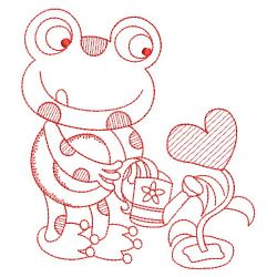 Redwork Valentine Frog 05(Lg) machine embroidery designs