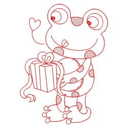 Redwork Valentine Frog 09(Lg) machine embroidery designs