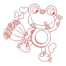 Redwork Valentine Frog 10(Sm) machine embroidery designs