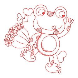 Redwork Valentine Frog 10(Sm)