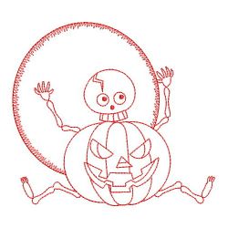 Redwork Halloween Skeleton 1 04(Lg) machine embroidery designs