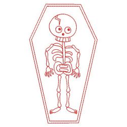 Redwork Halloween Skeleton 1 06(Sm)