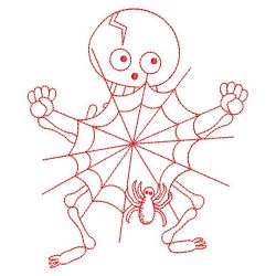 Redwork Halloween Skeleton 1 10(Sm)