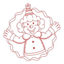 Redwork Joyful Clown 04(Md) machine embroidery designs