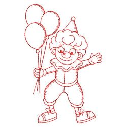 Redwork Joyful Clown 07(Sm) machine embroidery designs