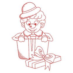 Redwork Joyful Clown 09(Lg) machine embroidery designs