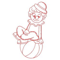 Redwork Joyful Clown 10(Lg) machine embroidery designs