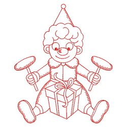 Redwork Joyful Clown 11(Md) machine embroidery designs