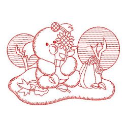 Redwork Autumn Animals 07(Lg) machine embroidery designs