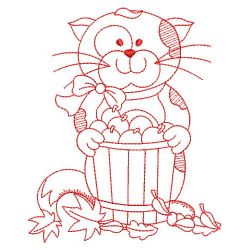 Redwork Autumn Animals 08(Sm) machine embroidery designs