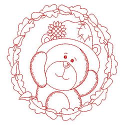 Redwork Autumn Animals 09(Sm) machine embroidery designs