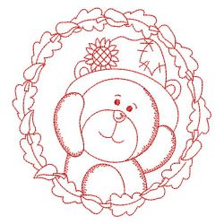 Redwork Autumn Animals 09(Md) machine embroidery designs