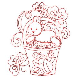 Redwork Monthly Baskets 03(Md) machine embroidery designs