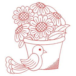 Redwork Monthly Baskets 05(Lg) machine embroidery designs